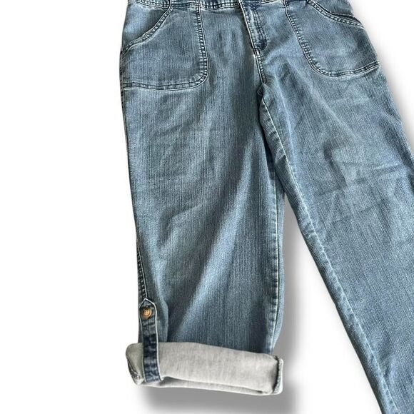 White Stag Jeans Women's Size 14 Blue Capris Adjust Stretch Denim Casual… - Picture 8 of 16